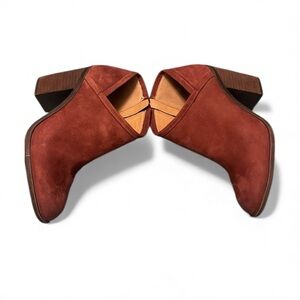 Lucky Brand Salza Clay Asymmetrical Curve Heeled Ankle Booties Women’s - SZ 7.5